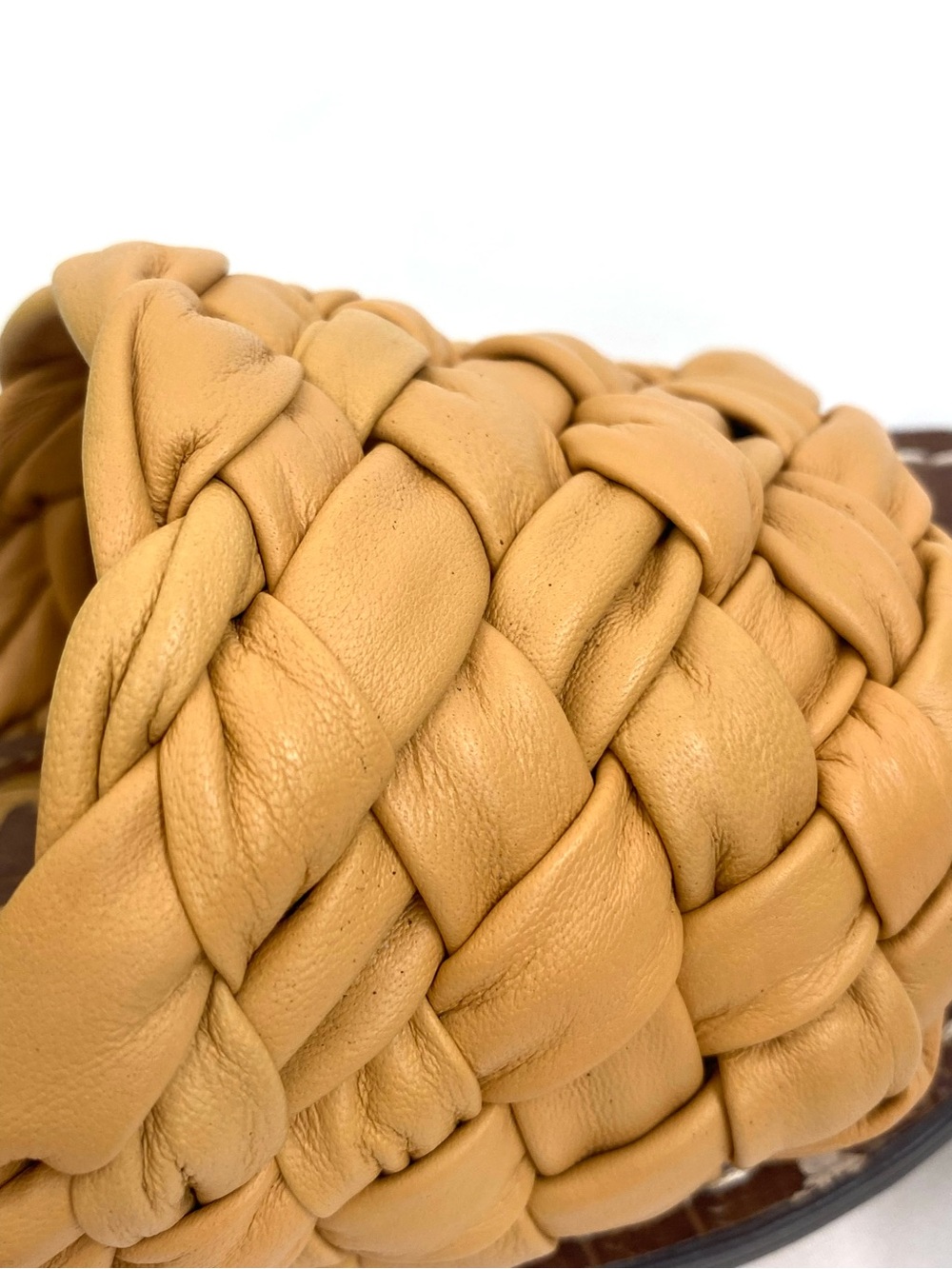 Sam Edelman Woven Leather Slides Sandals Camel Tan Size 6.5 NIB Summer Perfect - Picture 8 of 10